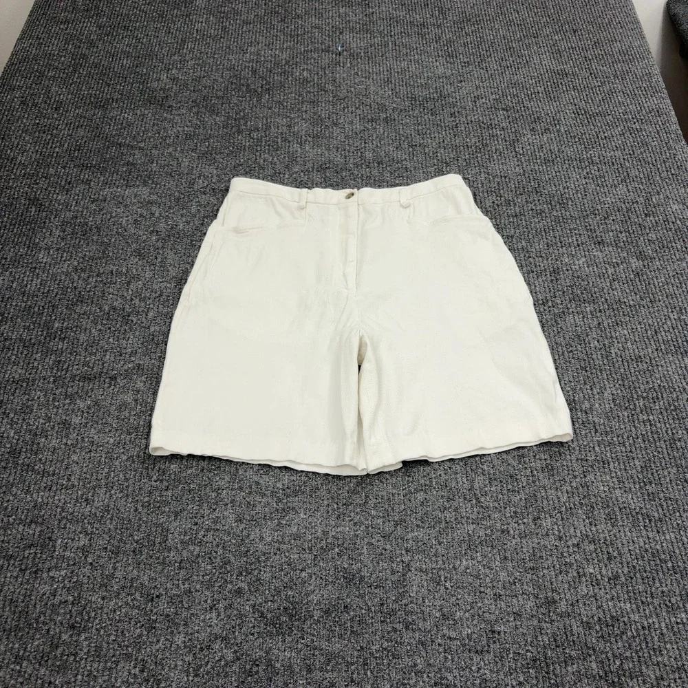 Vintage Cambridge Clothing Co Shorts Womens 12 White Cotton Lycra High Rise Prep